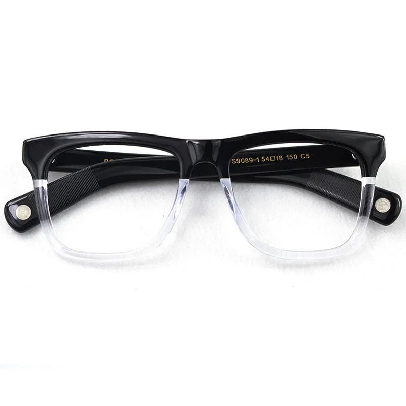 Vazrobe, винтажные оправы для очков, для мужчин и женщин, негабаритные ацетатные очки, для мужчин и женщин, толстые оправы для очков по рецепту, модные - Цвет оправы: black clear