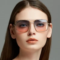 metal luxury men pilot sunglasses women brand designer gradient glasses oversized square sunglass male female eyeglasses oculos