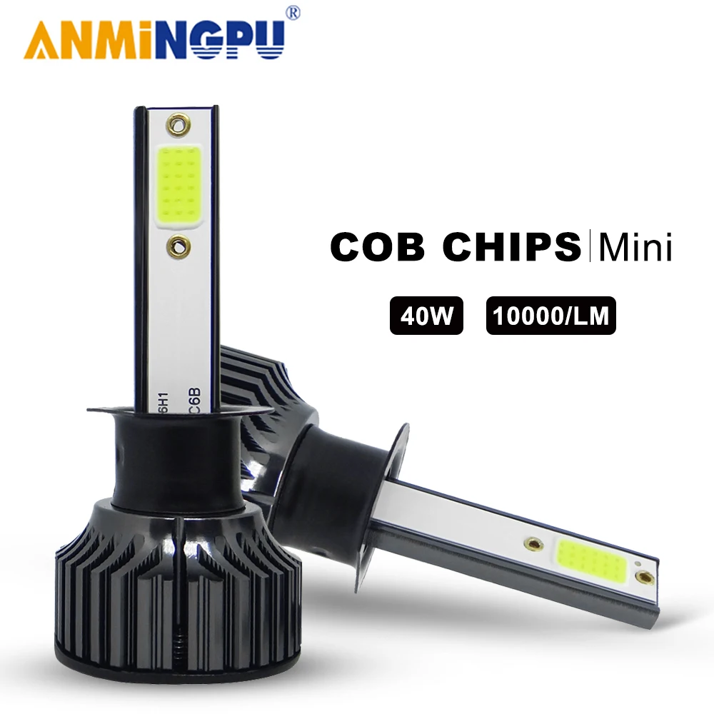 ANMINGPU 12 В H1 светодиодная фара H11 H8 H7 H4 H3 HB3 9005 светодиодные лампы HB4 9006 9012 Hir2 Led H9 H27/880
