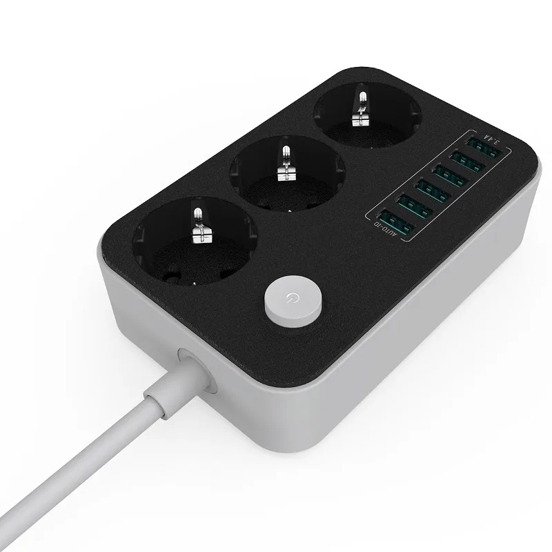 LDNIO ЕС Smart USB Мощность полосы зарядки 6 Порты и разъёмы 5V 3.4A Зарядное устройство