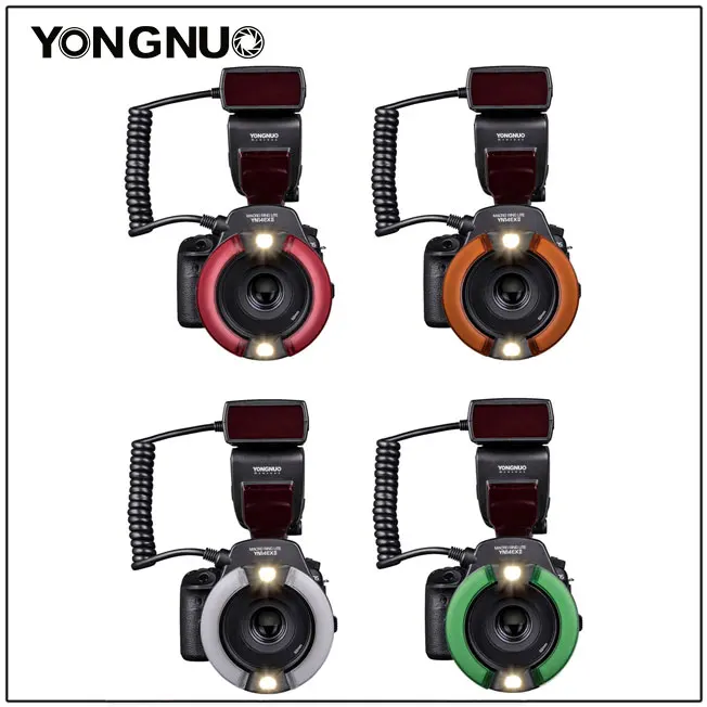 Yongnuo YN14EX II Макросъемка светодиодная Кольцевая вспышка M/TTL с 52 мм 58 67 72 кольцевой