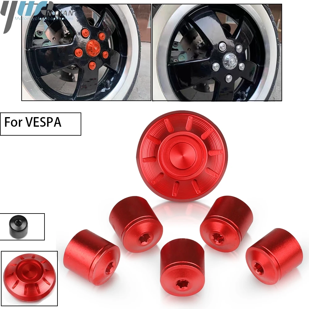 

Red Hubcaps Wheel Side Covers For Piaggio Vespa GTS/PRIMAVERA/LX GTS 150 250 300 2017-2021 2020 2019 CNC Aluminum Accessories