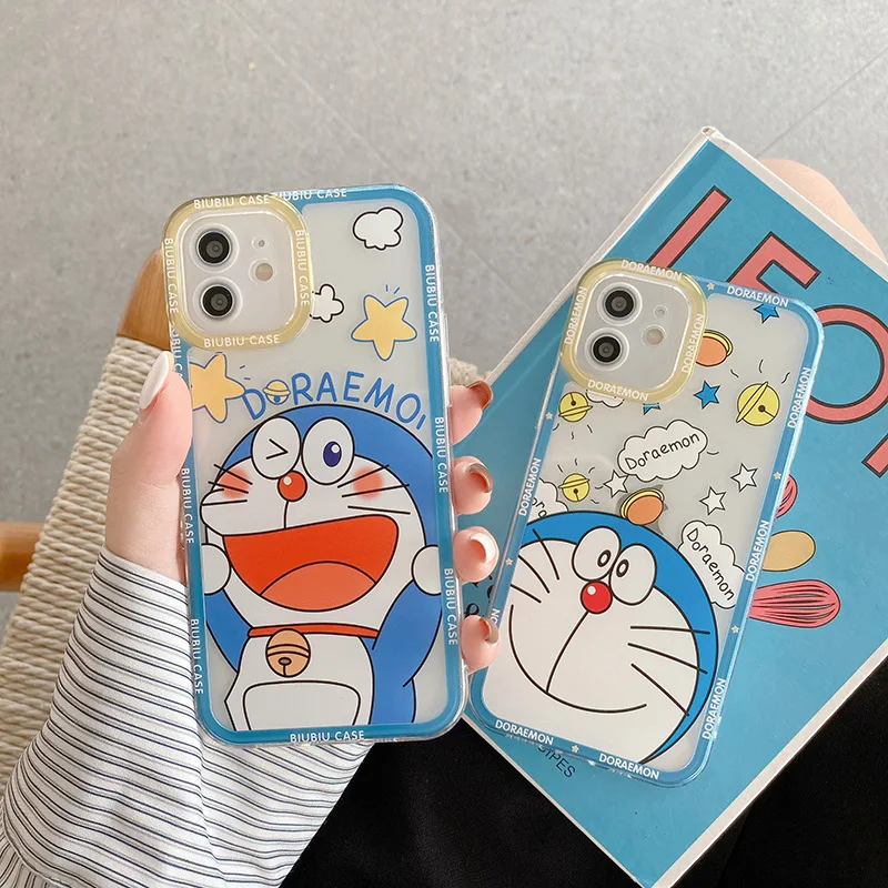 

Bandai милый мультяшный прозрачный чехол Doraemon для телефона iPhone 12 Pro Max /11 /7 8 Plus / Xr /Xs Max, защитный чехол