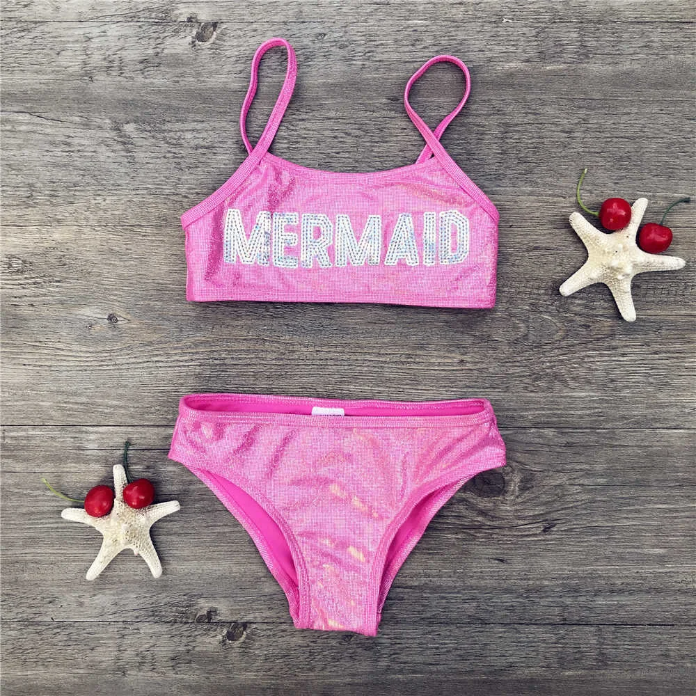 

2-8 years old Sequin children's printed Bikini Swimsuit bronzed children's swimsuit split 292