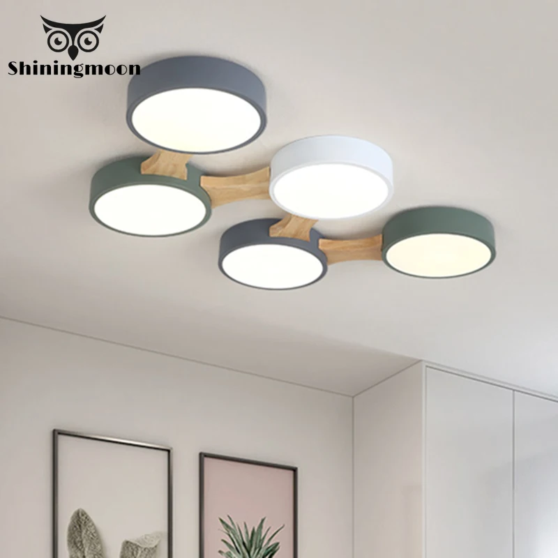 Скандинавский модный светодиодный потолочный светильник 220 В круглый