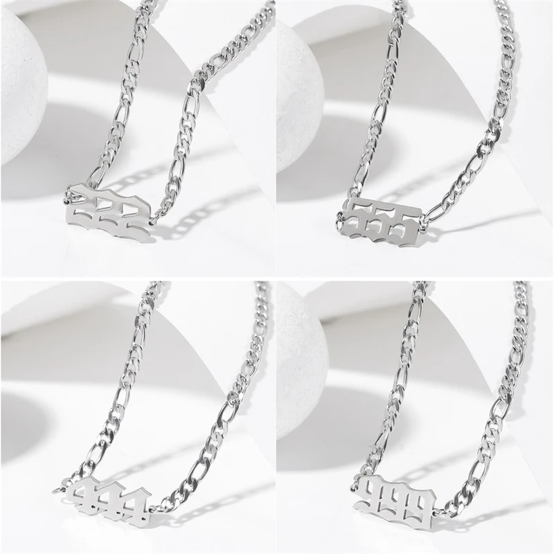 Ожерелье с номером ангела Kpop для женщин и мужчин аксессуары y2k ювелирные изделия