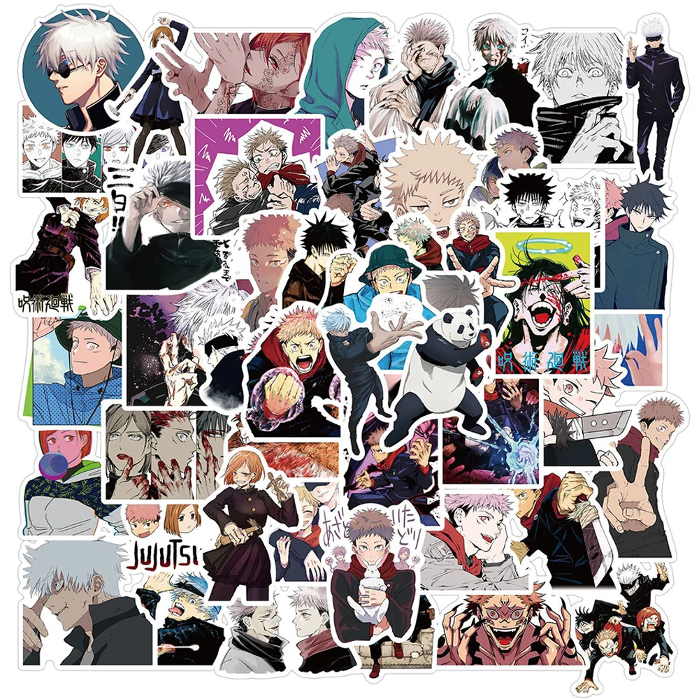 

50PCS Jujutsu Kaisen Anime Stickers Pack For DIY Stationery Guitar Bicycle Skateboard Phone Laptop Suitcase Waterproof Sticker