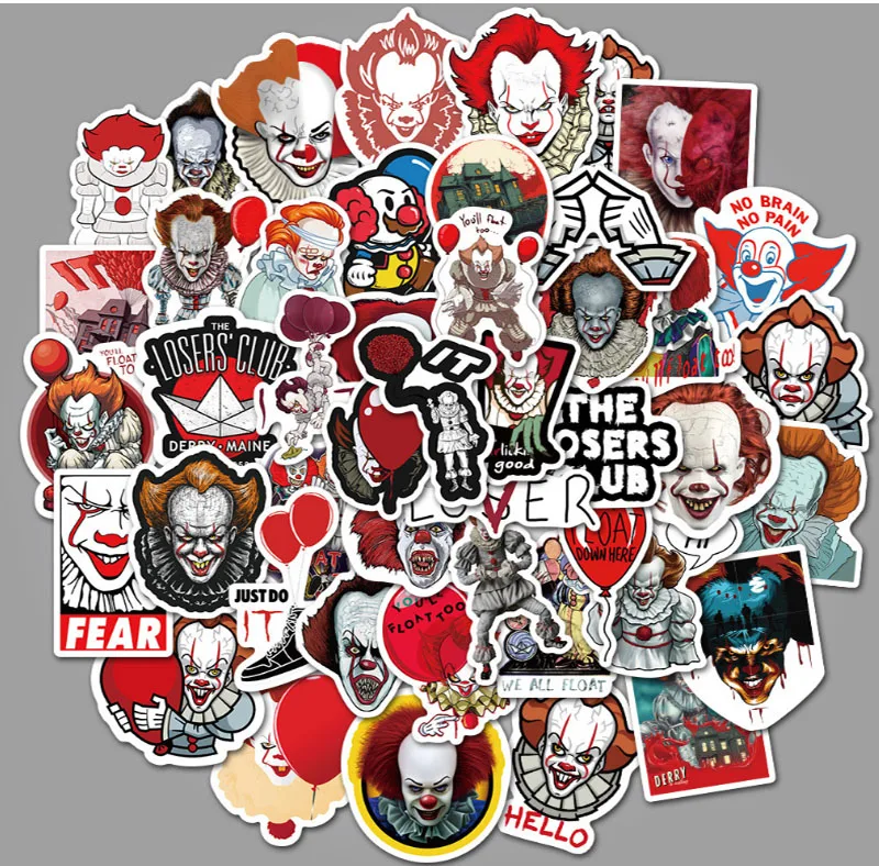 

50 pcs The clown Graffiti Waterproof Skateboard Travel Suitcase Phone Laptop Luggage Stickers Cute Kids Girl Toys