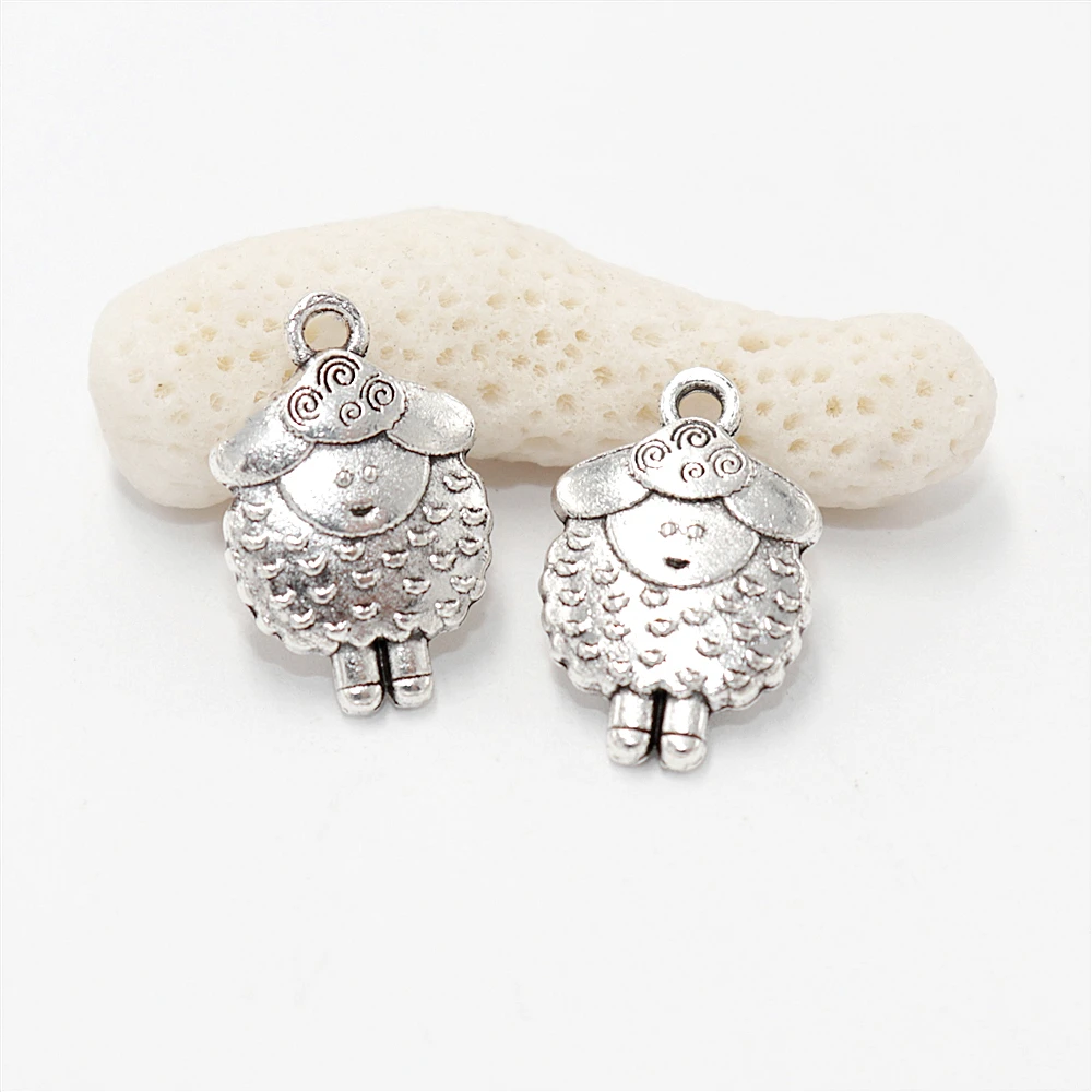 

Retro Cute Sheep Charms Fit Women's Jewelry Bracelets Necklace Pendants DIY Metal Jewelry Making 20pcs(20*13mm)