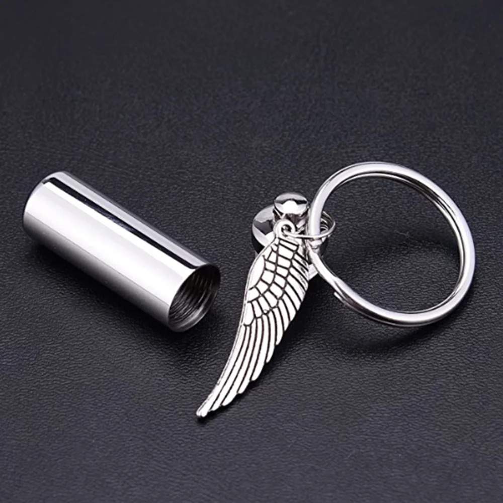 Цепочка-брелок унисекс из нержавеющей стали с изображением золы кремации |