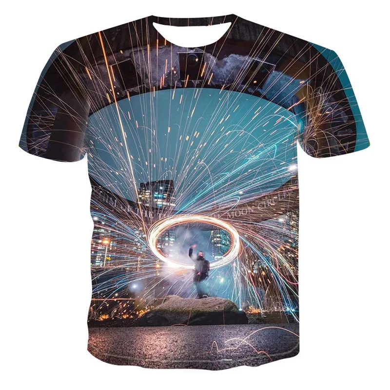 2020 Цвет чернила 3D печатных футболка визуализации с коротким рукавом летние