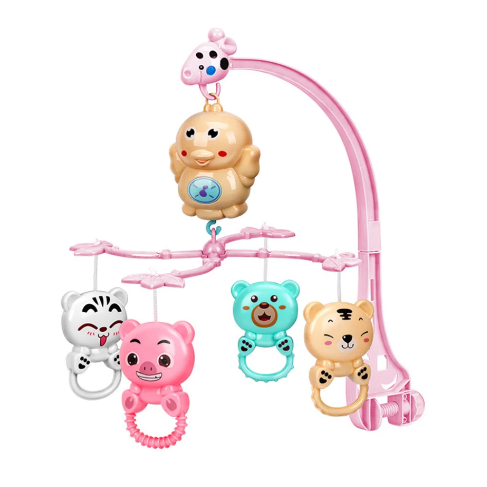 non-light pink Детская кровать колокольчик музыкальные игрушки для 0-12 месяцев новорожденный дети подарок мультфильм Сова лошадь дизайн Мобильная кроватка Мобильная детская погремушка кровать кольцо - Цвет: non-light pink