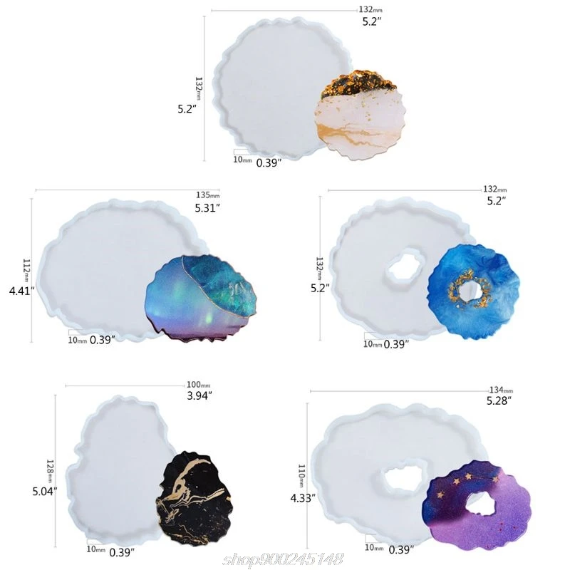 

11Pcs Irregular Round Wave Shape Silicone Geode Coaster Resin Molds for DIY Making Resin Coaster Art Craft J22 21 Dropship