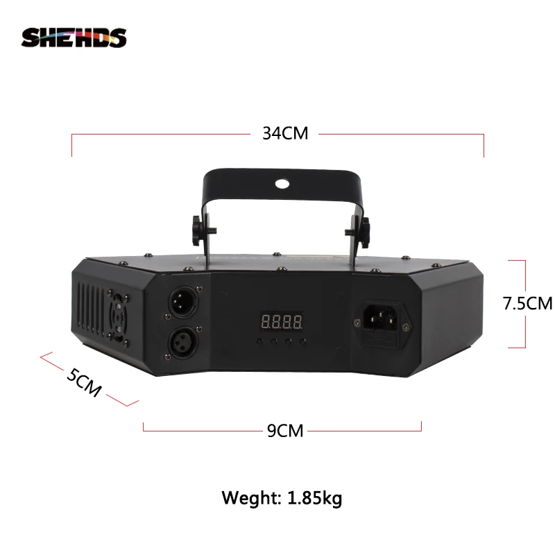 Лазер Gobo с четырьмя глазами красный зеленый синий лазерный DMX512 сценический