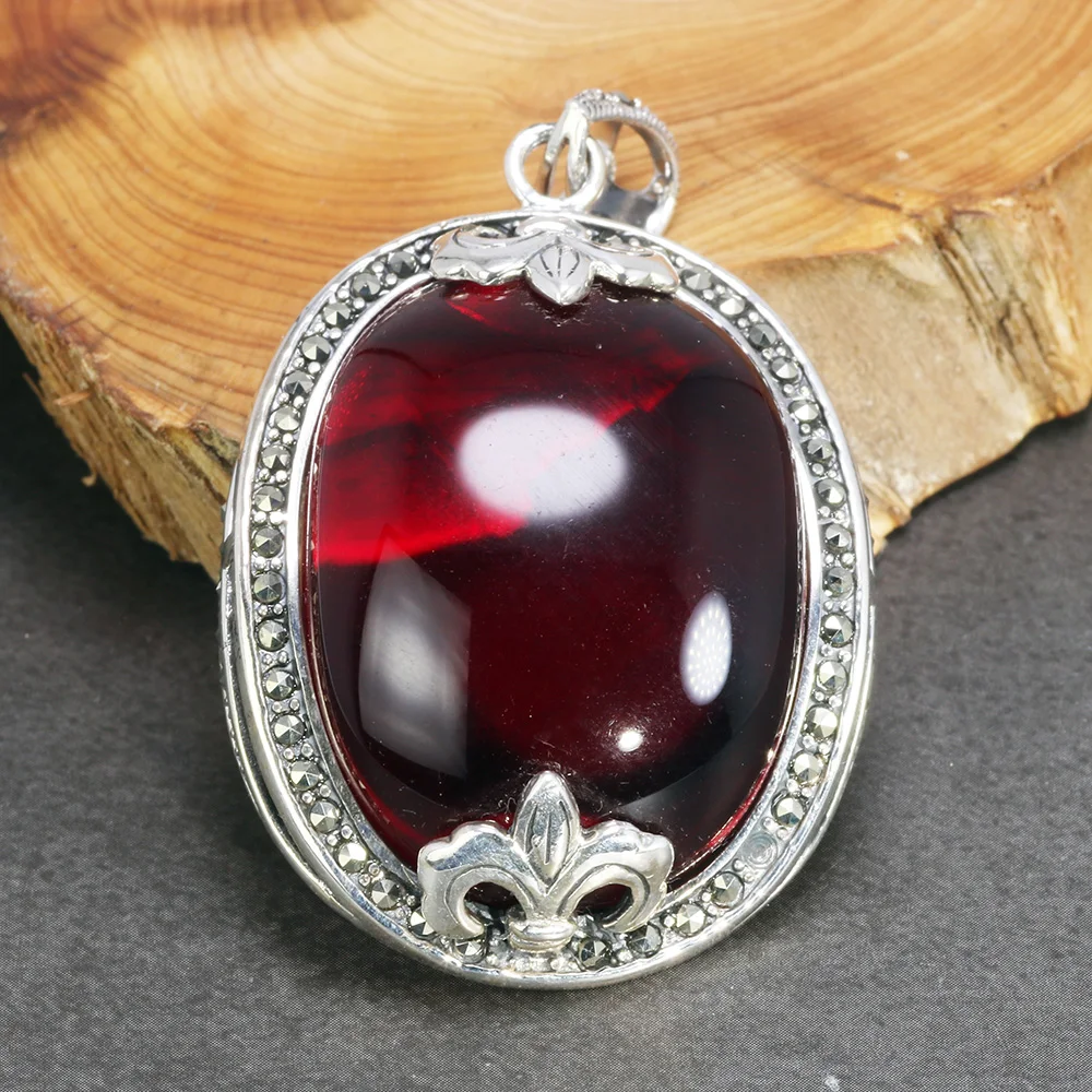 Женский кулон из серебра 925 пробы с гранатами|Подвески| |