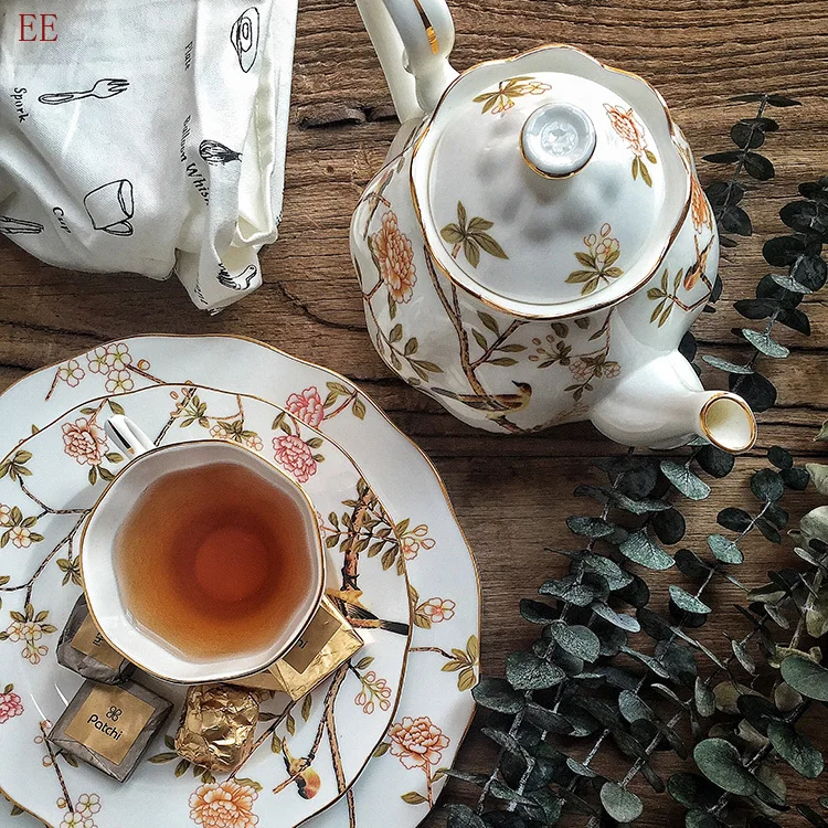 Роскошная золотая кофейная чашка королевские розы чайные чашки чаша для заварки