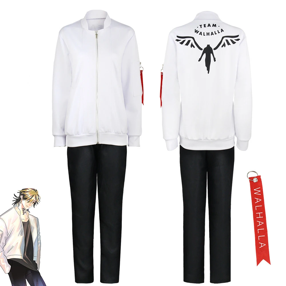 

Anime Tokyo Revengers Cosplay Jackets Kazutora Baji Hanma Valhalla Arc White Coats Costume Props