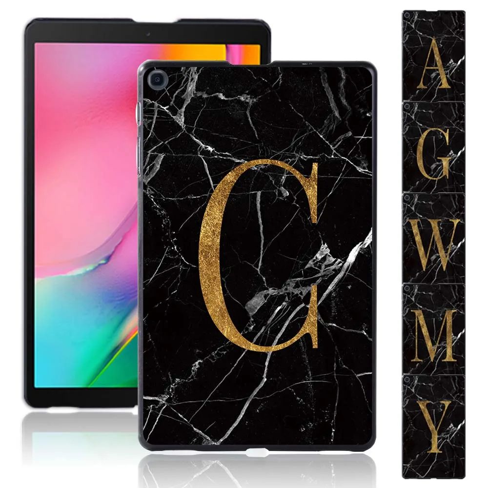 

Case for Samsung Galaxy Tab A 10.1 2019 T510 T515 Initial Name Letter Printed Plastic Tablet Back Shell Cover + Free Stylus