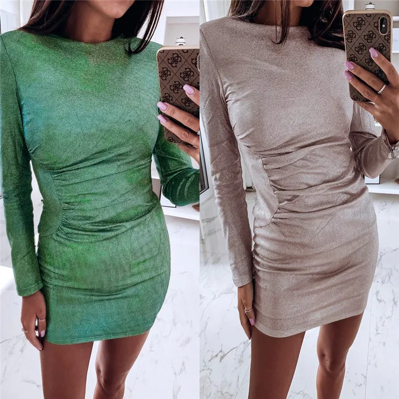 

Women Bandage Bodycon Casual Long Sleeve Evening Party Cocktail Club Mini Dress Long Sleeve Bandage Evening Party Dress
