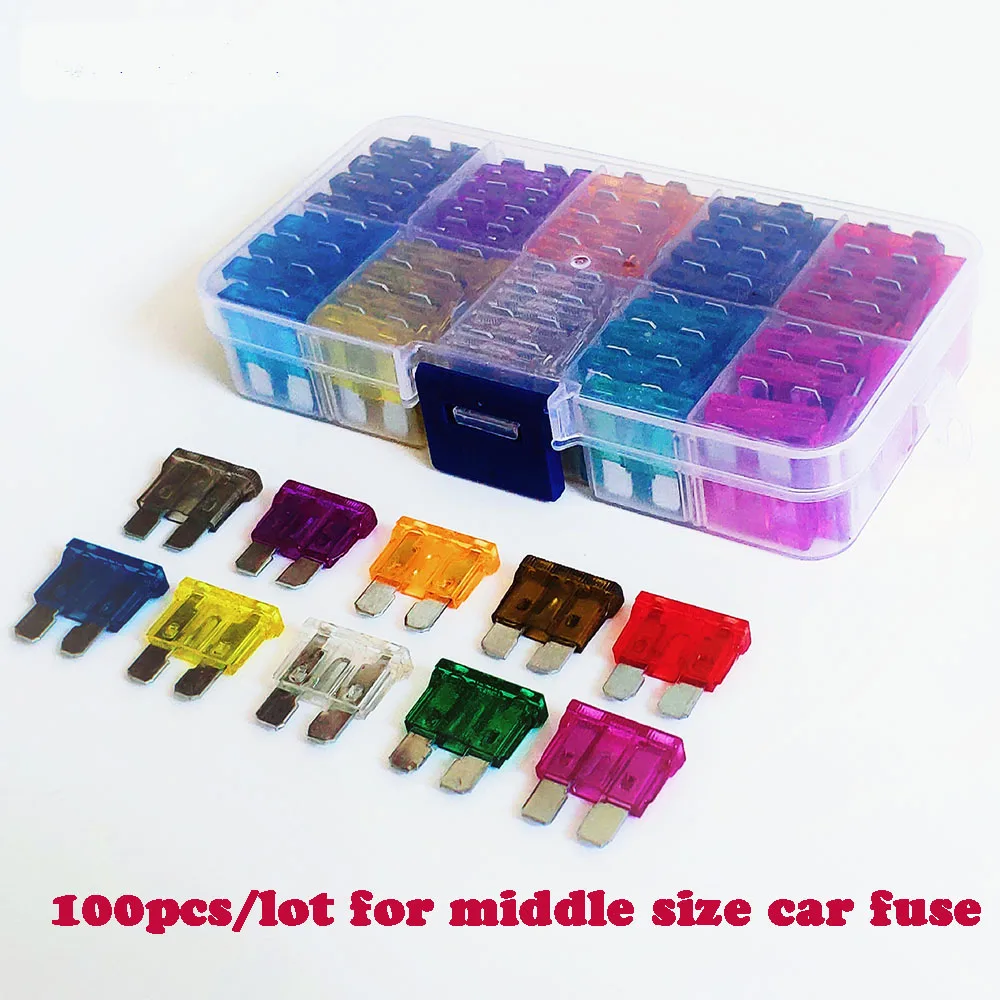 100 шт. авто предохранитель для автомобиля грузовика ATC 5A 10A 15A 20A 25 30A Ампер