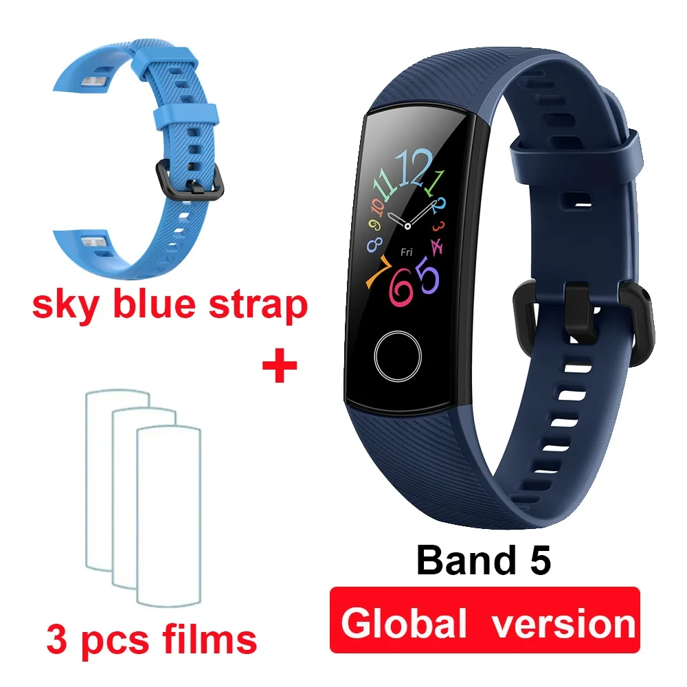 blue GL sky blue huawei Honor Band 4 Band 5 Smart Wirstband 50m водонепроницаемый фитнес-трекер монитор сердечного ритма во время сна оснастка умный Браслет - Цвет: blue GL sky blue