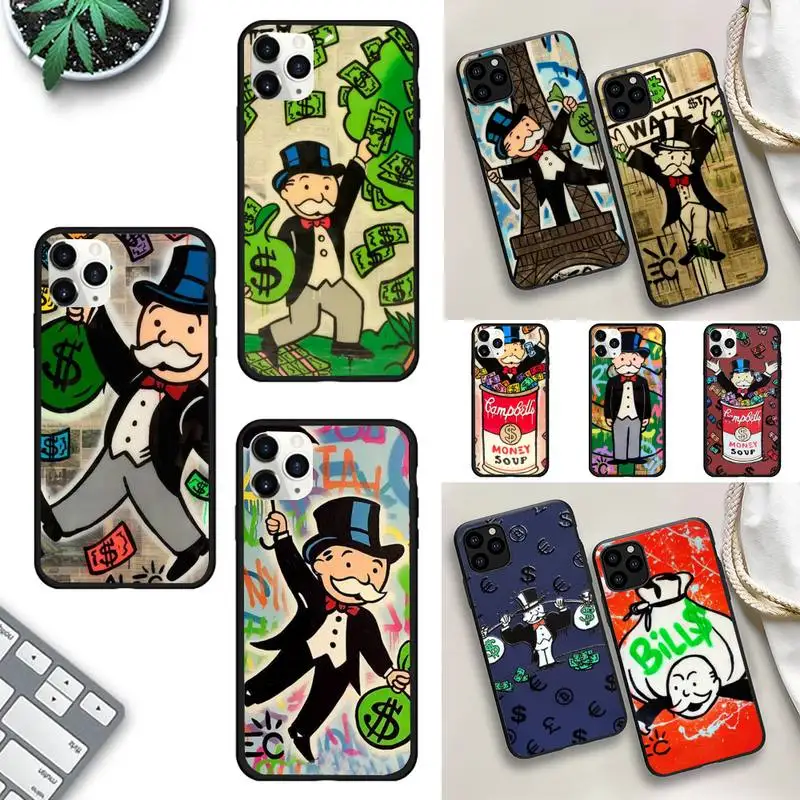 

Cartoon Dollar Monopoly Phone Case For iPhone 13 11 8 7 6 6S Plus X XS MAX 5 5S SE 2020 XR 11 pro Funda capa