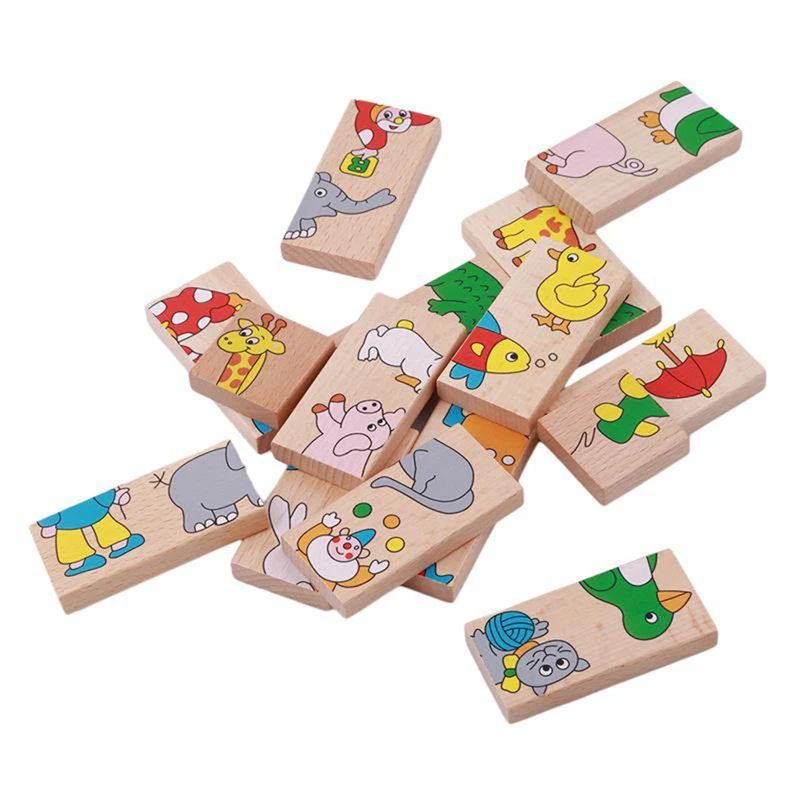 

Hot 1-3 years Baby Early Childhood Animal Build Up Sequence Building Blocks Toys Wooden Children's Cognitive Montessori Teaching