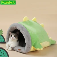 cat litter winter warm semi enclosed dinosaur cat bed thickened pet supplies folding beds and mats for cats animal mat small dog