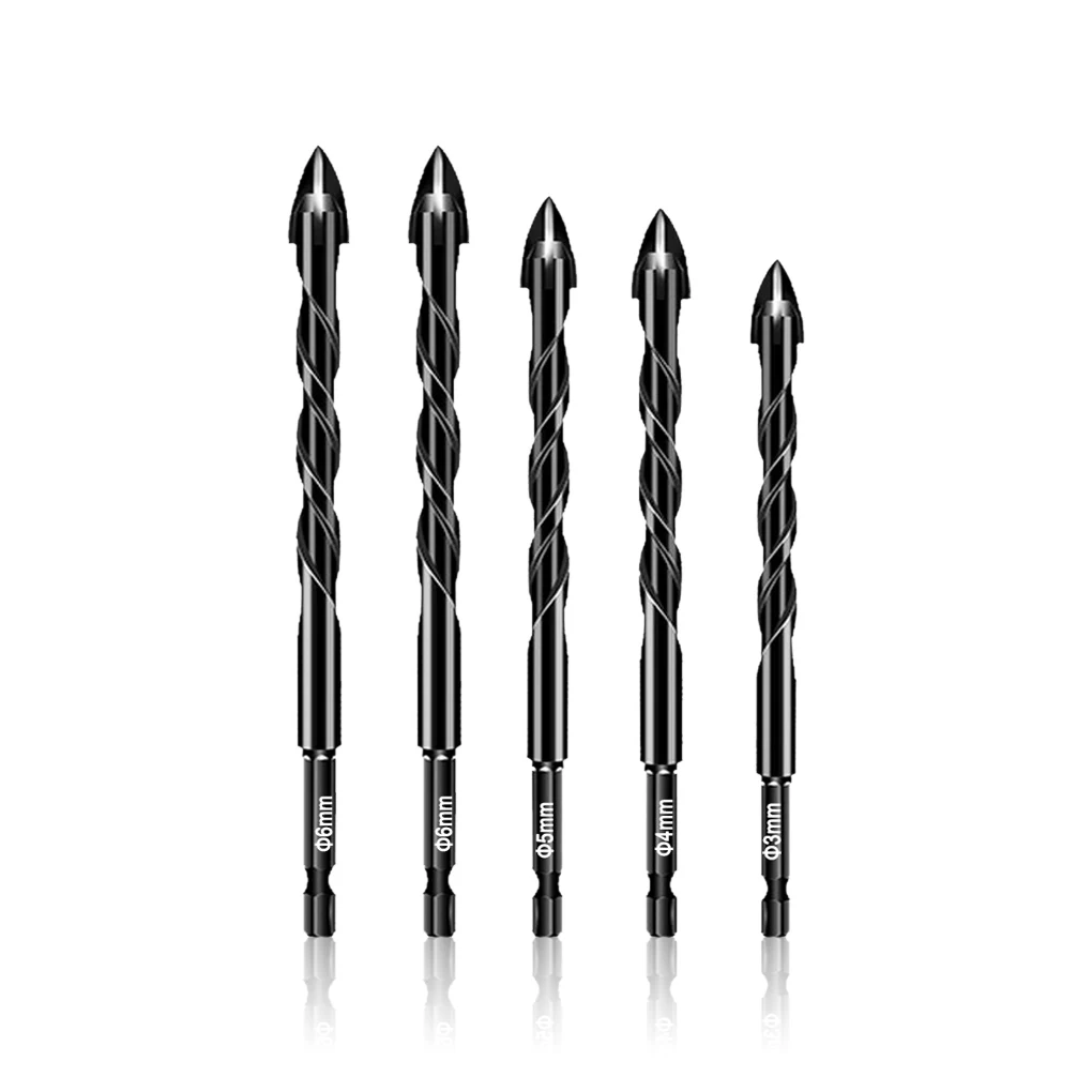 

Tile Twist Drilling Bits 3-12mm Ceramic Glass Hole Opener Carpentry Reusable Construction Power Accessories 4pcs