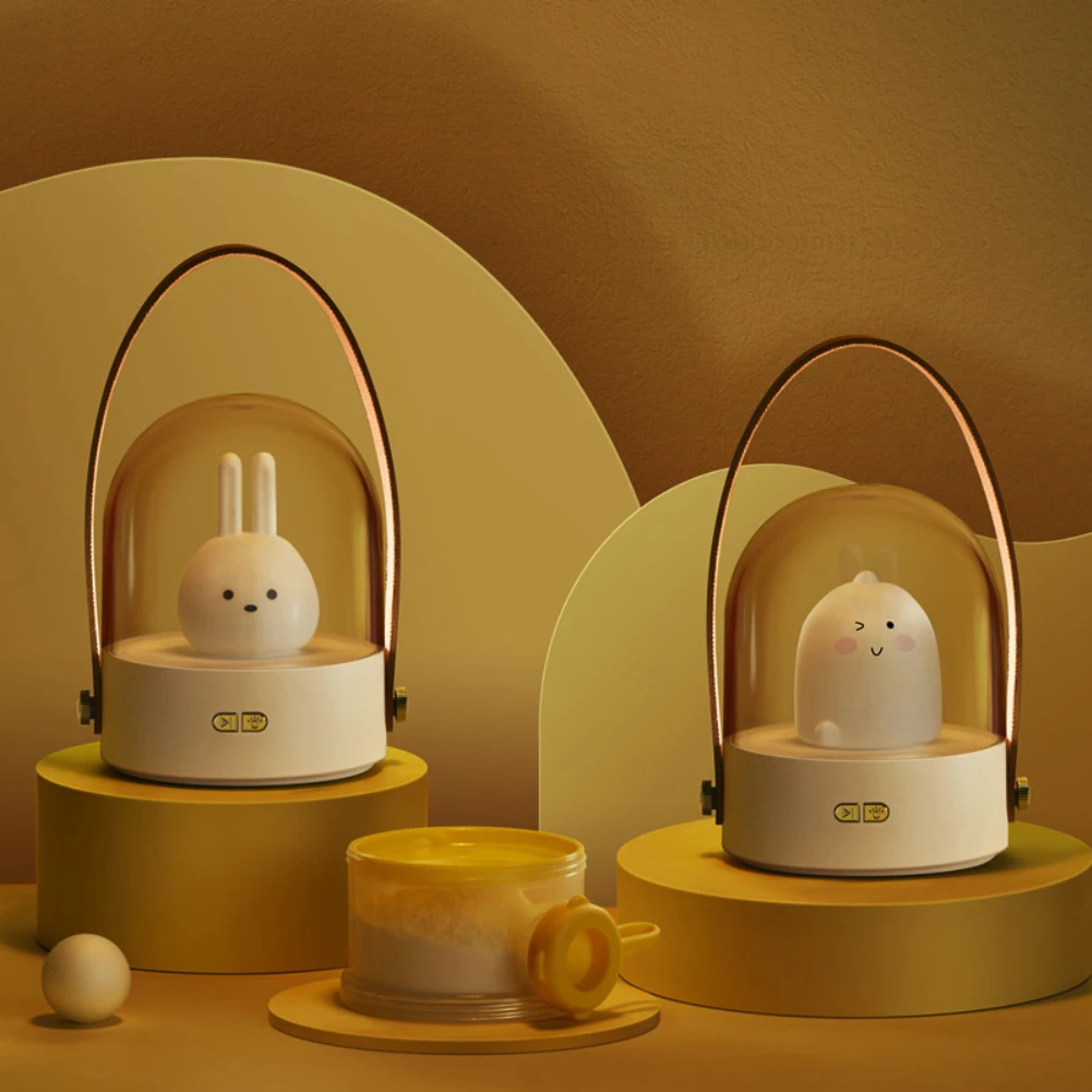 

Music Portable Night Light Charging Cartoon LED Table Lamp Home Decor Gifts Bedroom Sleeping Cute Bedside Lighting For Children