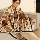 2021 Зимний новый стиль кашемировый теплый шарф хиджаб роскошный Принт лошади полоса 180*65 см толстое одеяло шаль накидка бандана головные шарфы