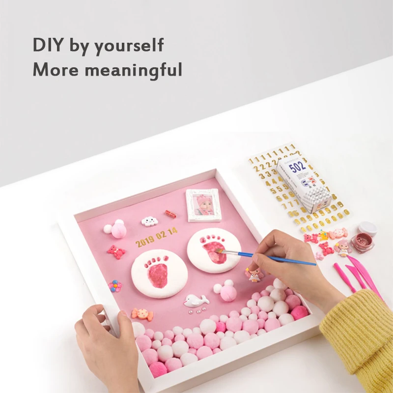 3D детская фоторамка из глины сделай сам мягкая для новорожденных | Мать и ребенок