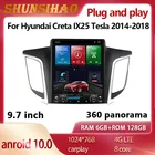 Головное устройство ShunSihao в стиле Tesla android 10,0 для Hyundai Creta IX25 Tesla 2016 - 2018 CarPlay мультимедийный плеер стерео Автомагнитола