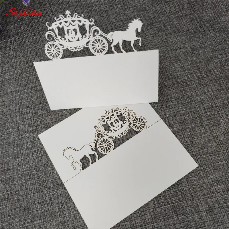 100 шт. лазерная резка Королевский Каретный стол имя украшение для сидения за