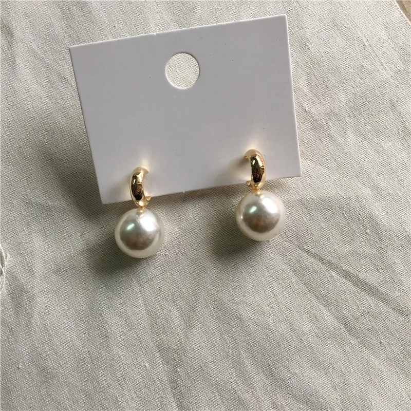 

Personality Big Pearl Metal Earrings for Women