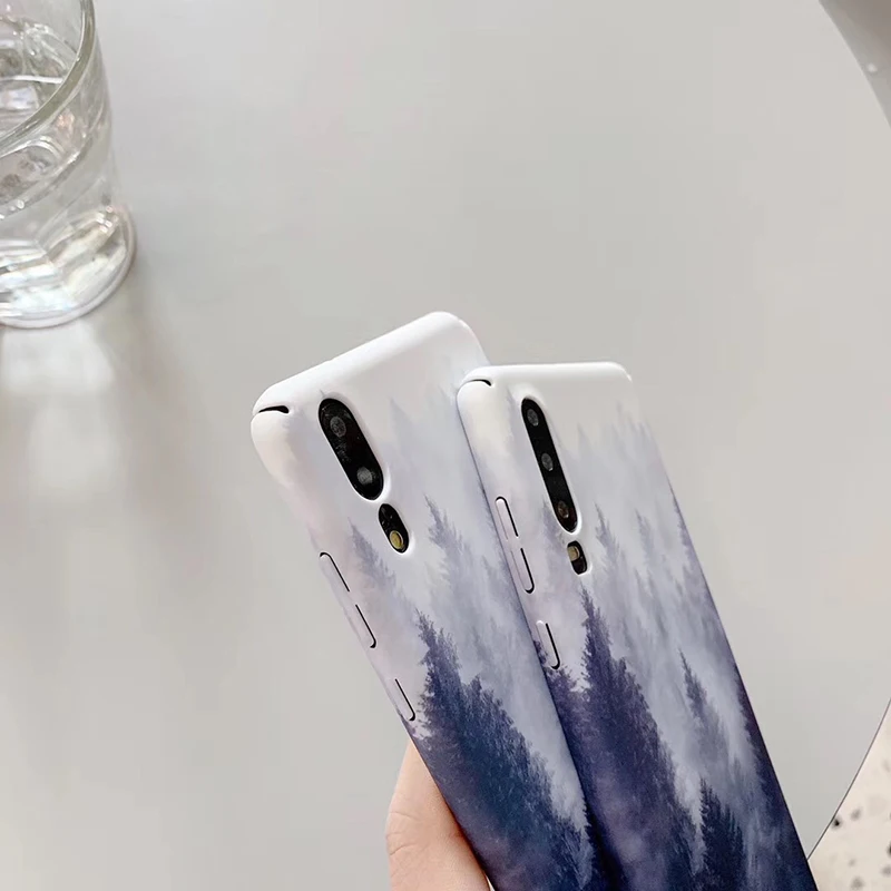 Лес в тумане Твердые чехлы из PC для huawei P20 P30lite Mate20 Pro P10Plus смартфона Honor 8X9X9 10Lite V20 20 Nova 3 3i 4 5 5i Y9 чехлы