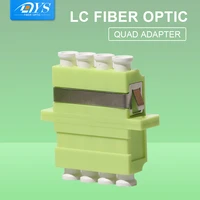 50pcslots lc upcapc smmm quad fiber optical adapter lcupc multi mode quad flange optical coupler connector