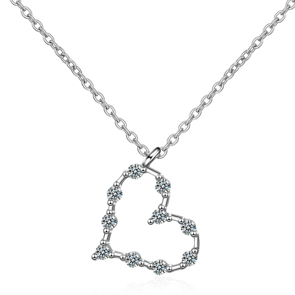 

Женское колье из серебра 100% пробы, с кулоном в виде сердца