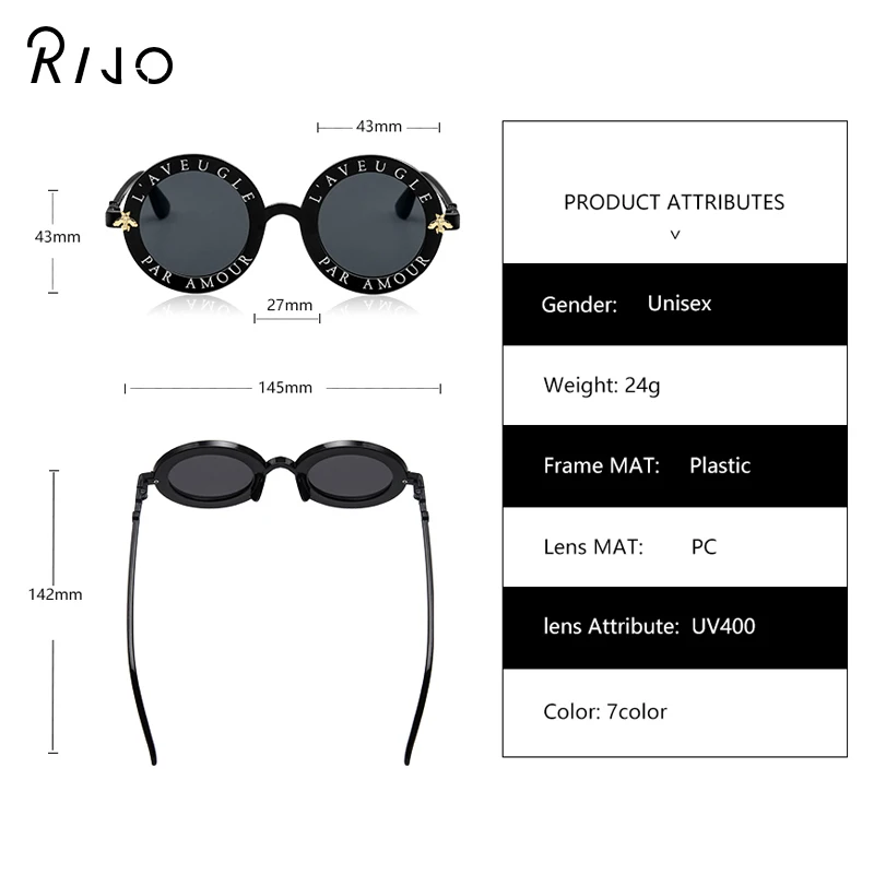 

Round Retro Sunglasses Women's Glasses Creative Letter Classic Sunglasses Men's Shade Neutral Shade Glasses Multicolor