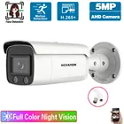 5MP Проводная аналоговая камера видеонаблюдения CCTV полноцветная камера ночного видения наружная уличная Водонепроницаемая AHD цилиндрическая камера видеонаблюдения BNC