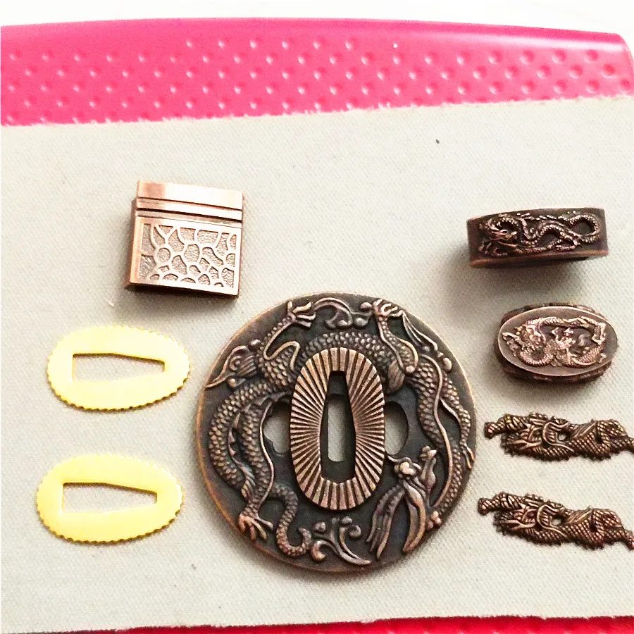 Набор меча Катаны с рукояткой Tsuka Tsuba + Menuki Fuchi КАШИРА Habaki Seppa для японской детской |