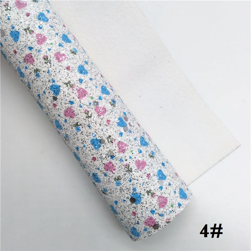 4 Glitterwishcome 21X29 см А4 Размер синтетическая кожа, сердца блеск с принтом кожа, искусственная из искусственной кожи Ткань Винил для бантов, GM601A - Цвет: 4
