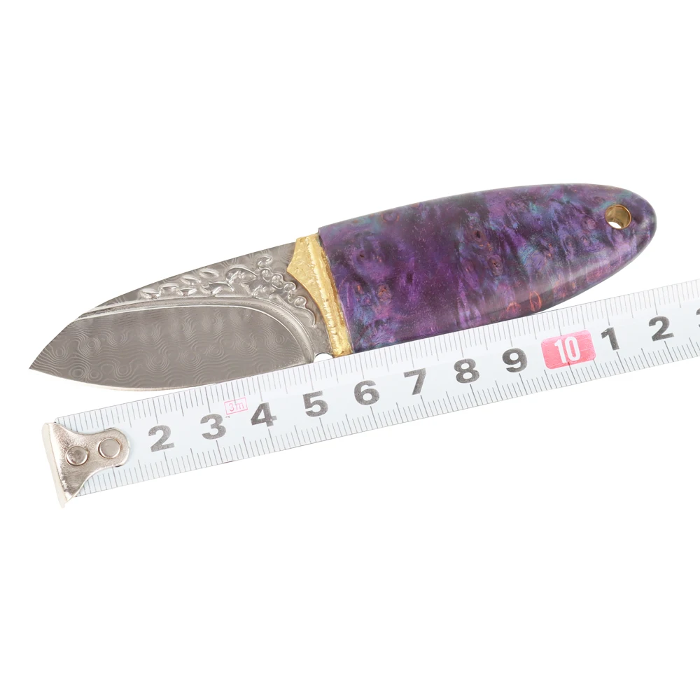 MASALONG импортные Дамасские оливковые фиксированные лезвия прямой нож Открытый