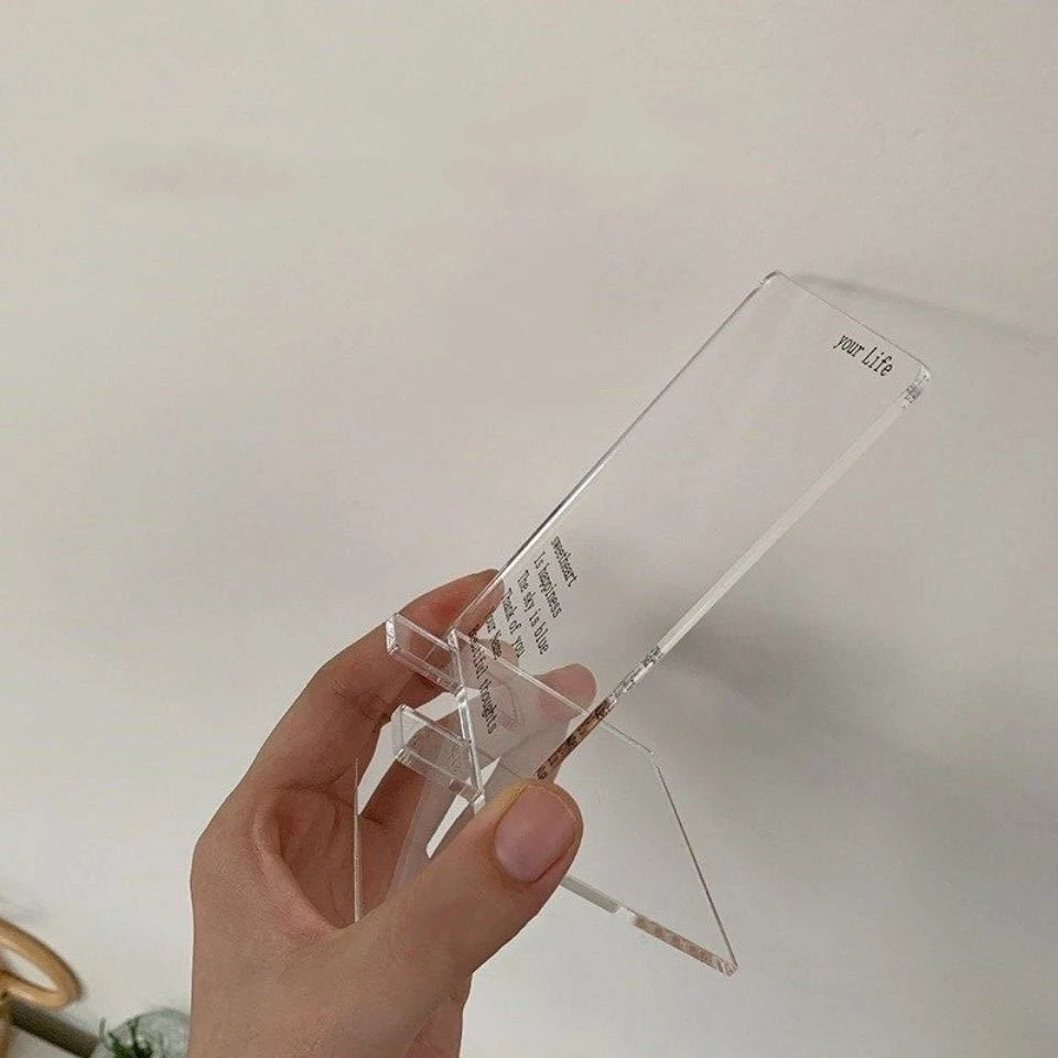 acrylic transparent english letters phone holder desktop stand desk bracket for iphone samsung huawei universal free global shipping