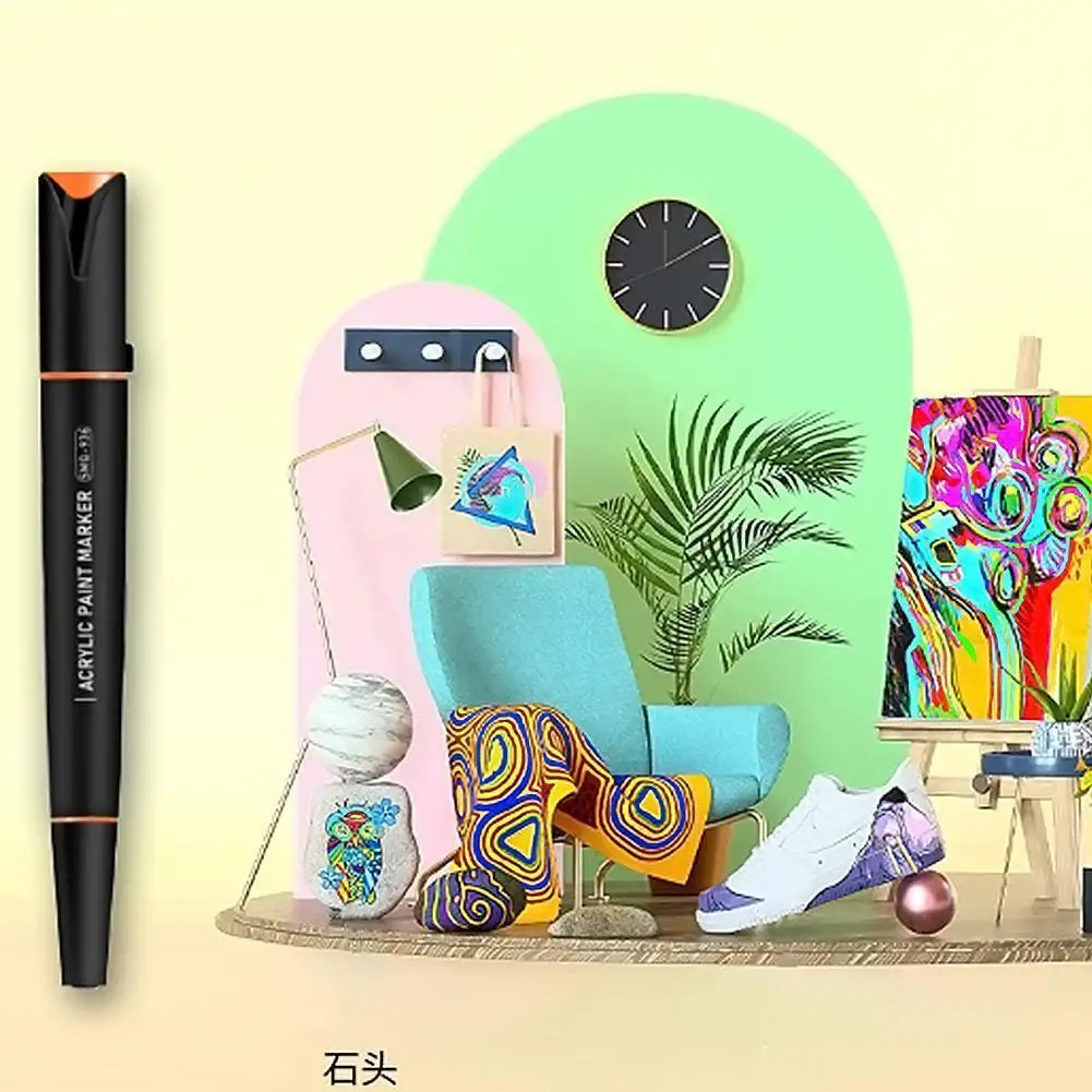 

Акриловый маркер для творчества, черный стержень, водонепроницаемый, «сделай сам», двухсторонний маркер для манги, ручка для рисования, Кер...