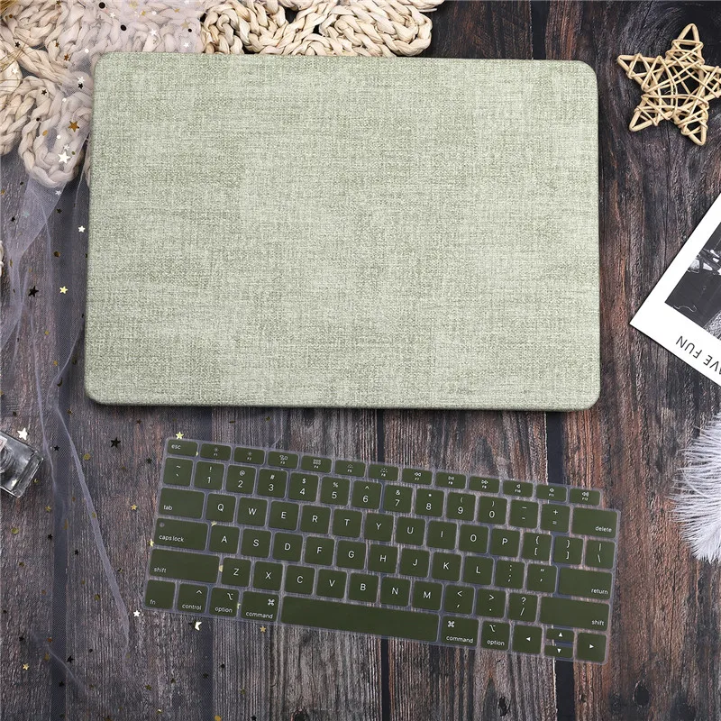 Cloth green Для Macbook Air 13 Чехол A1932 новейшая версия Жесткий кристально чистый матовый чехол для ноутбука MacBook air 1" дюймов 13 дюймов retina дисплей - Цвет: Cloth green