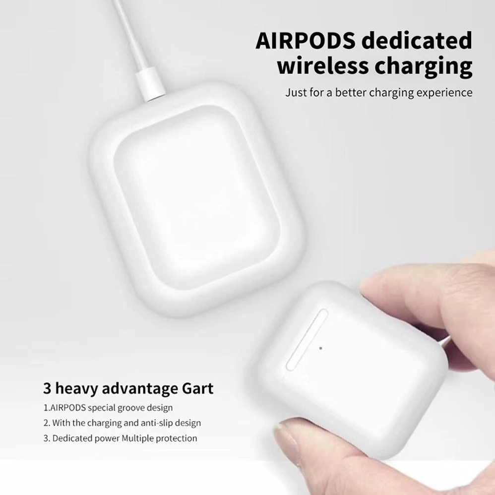 Быстрое беспроводное зарядное устройство док-станция для Apple Airpods 2 3 AirPods Pro iPhone 8Plus X XS XR Xs 11 макс. гарнитура Быстрая зарядка коврик
