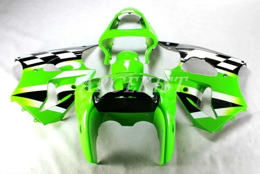 

New ABS Motorcycle Whole Fairings kit Fit for Kawasaki Ninja ZX-6R ZX6R 636 2000 2001 2002 00 01 02 bodywork set Green white