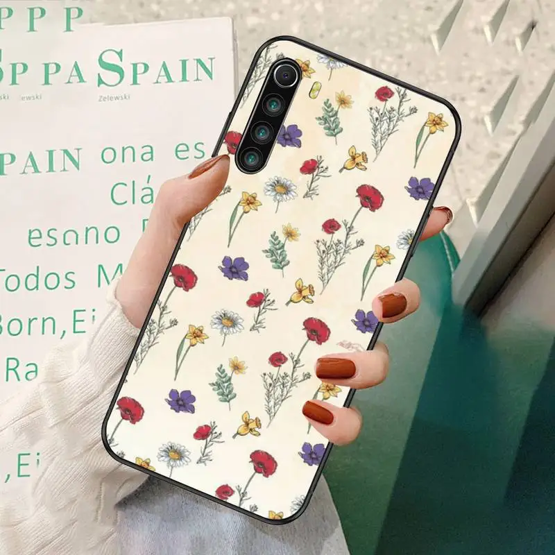 

0 Art Floral Daisy Soft Cover Phone Case For Redmi 7 8 9 A K20 30 Pro Note 8 9 Pro 9s