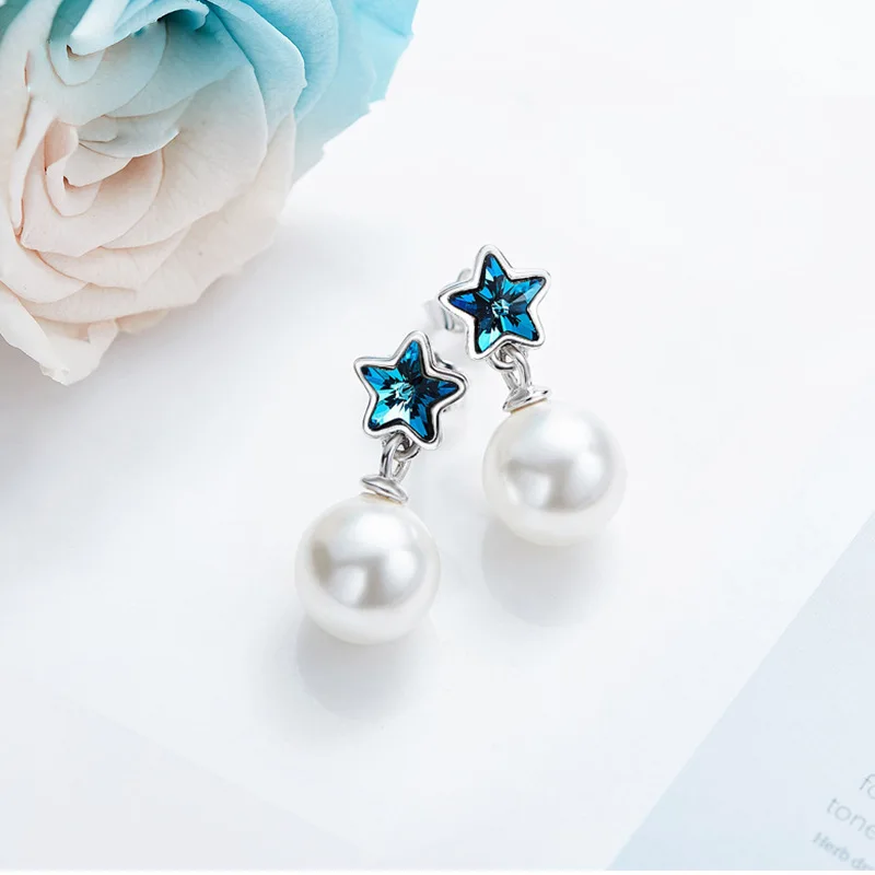 Женские серьги Kindey новая звезда серебряного цвета рождественский подарок